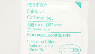 Braun 333540 Perifix Epidural Cath. Set 20 Ga Closed Tip